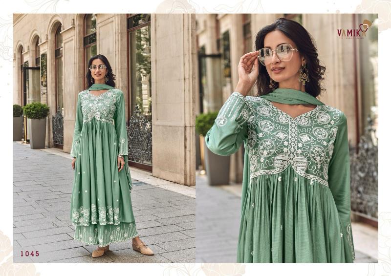 Vamika Lakhnavi Vol 8 (D.NO.1043 To 1048) Catalog long kurtis design pakistani online india