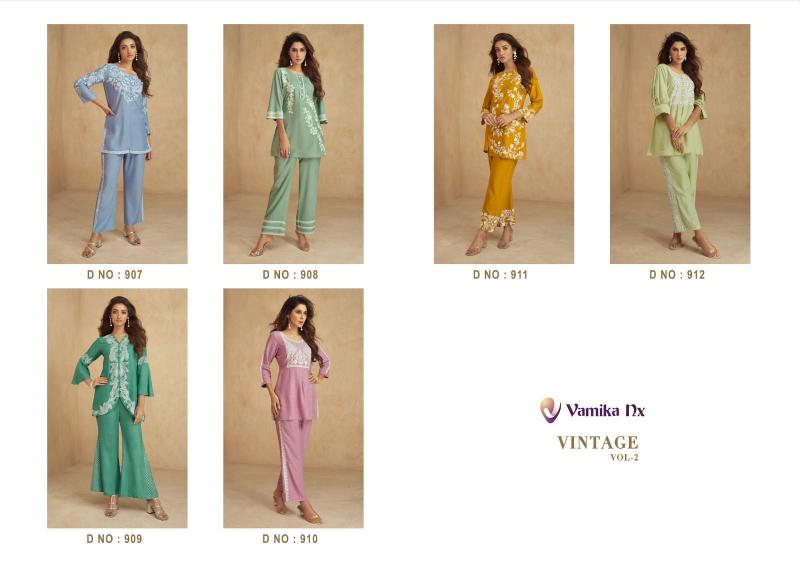 Vamika Nx Vintage vol 2 (D.NO.907 To 912) catalog modest co ord sets women
