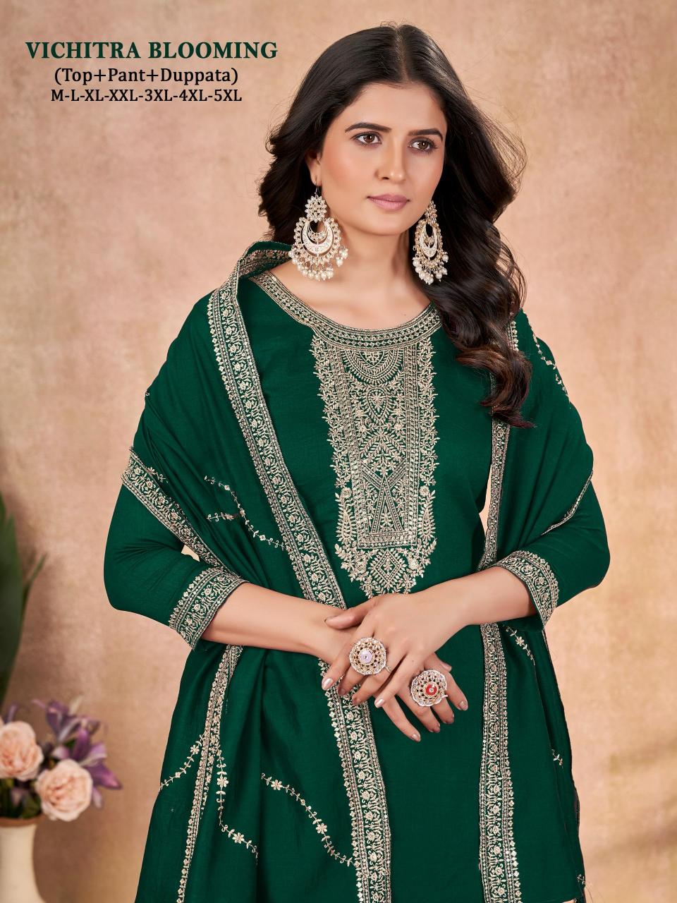 Vichitra Blooming Silk Catalog maroon silk kurtis online india