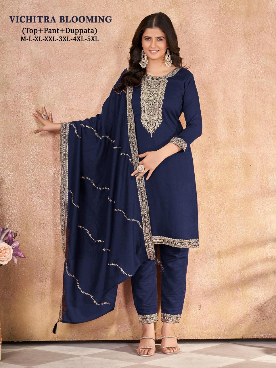 Vichitra Blooming Silk Catalog maroon silk kurtis online india