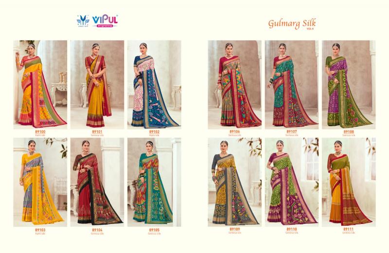 Vipul Gulmarg Silk Vol 6 catalog saree fabric online india