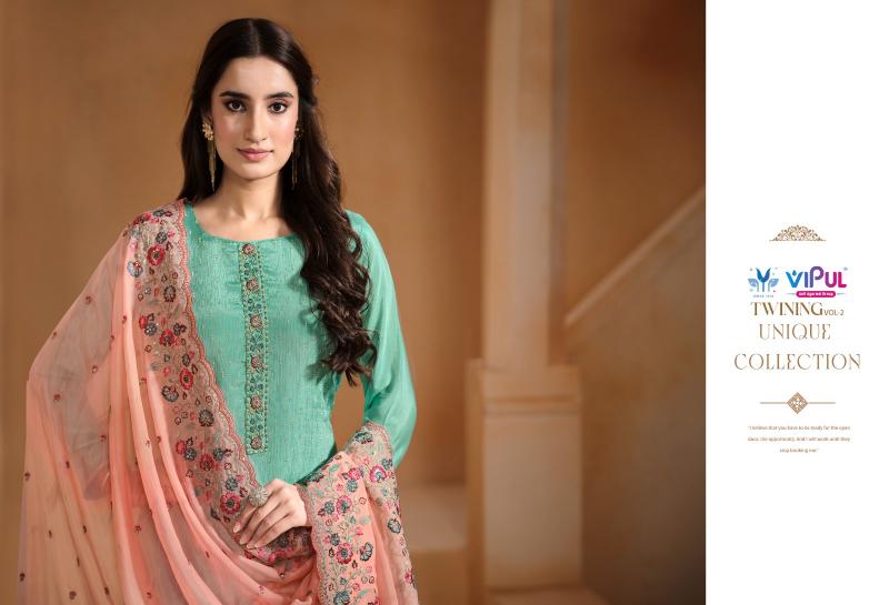 Vipul Twinning Vol 2 catalog unstitched heavy salwar kameez in jaipur wholesale