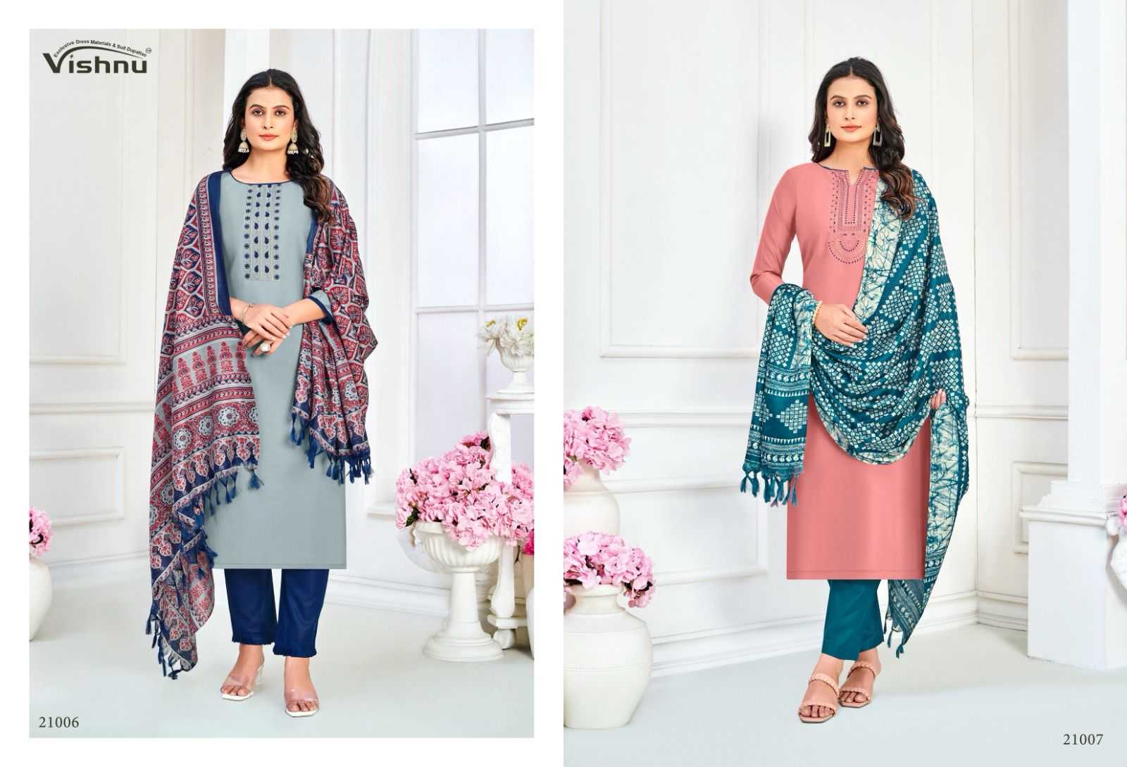 Vishnu Evanka Vol 12 catalog ladies dress material wholesale
