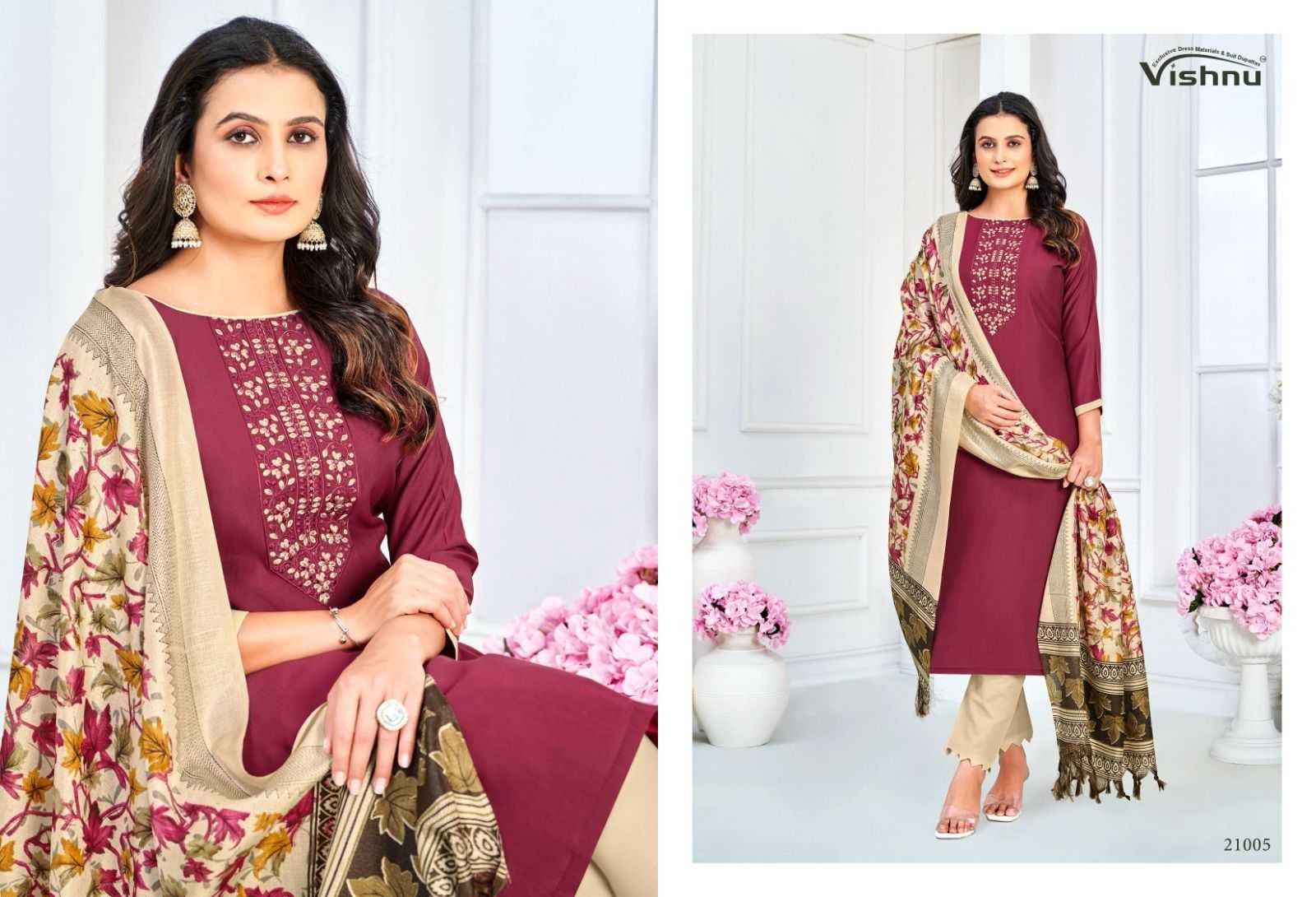 Vishnu Evanka Vol 12 catalog ladies dress material wholesale