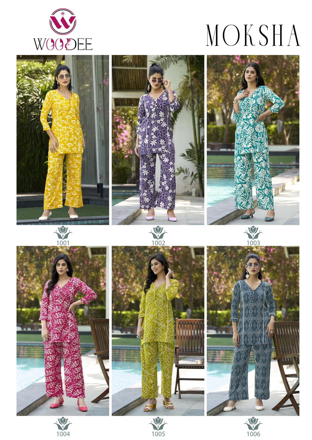 Woodee Moksha catalog heavy rayon co ord set  