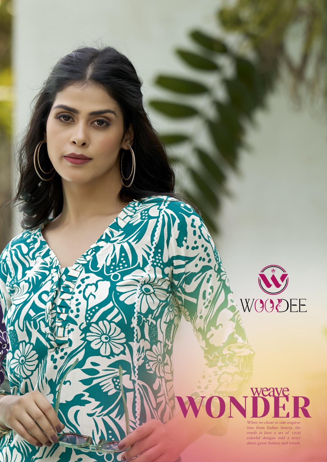 Woodee Moksha catalog heavy rayon co ord set  
