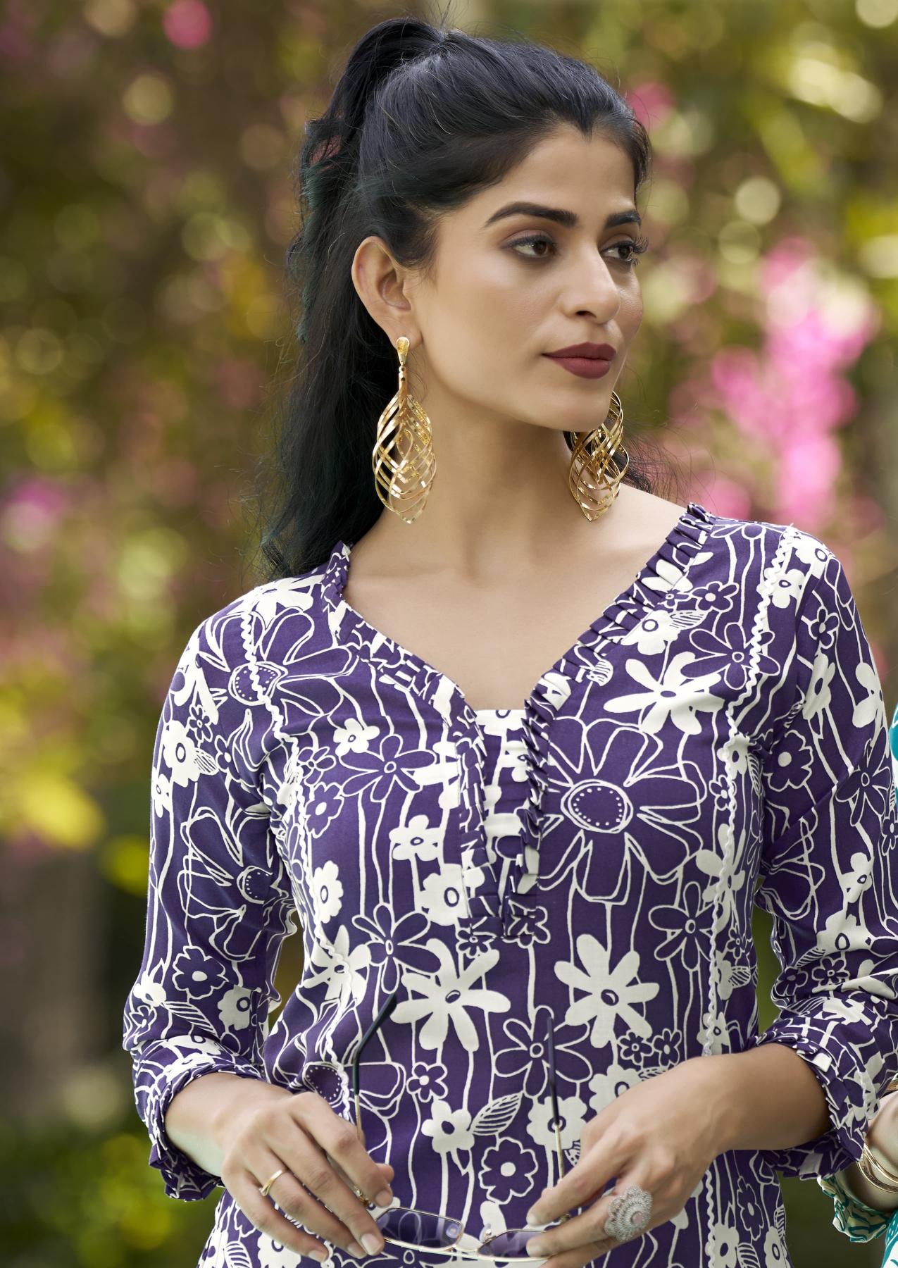 Woodee Moksha catalog heavy rayon co ord set  