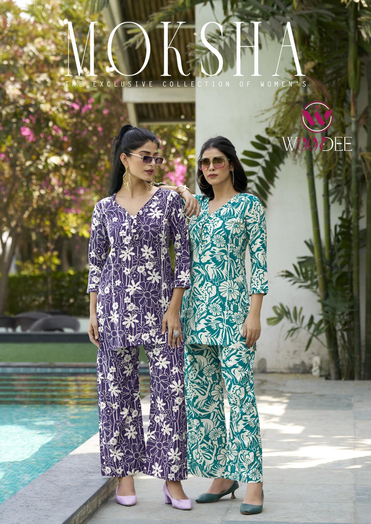 Woodee Moksha catalog heavy rayon co ord set  