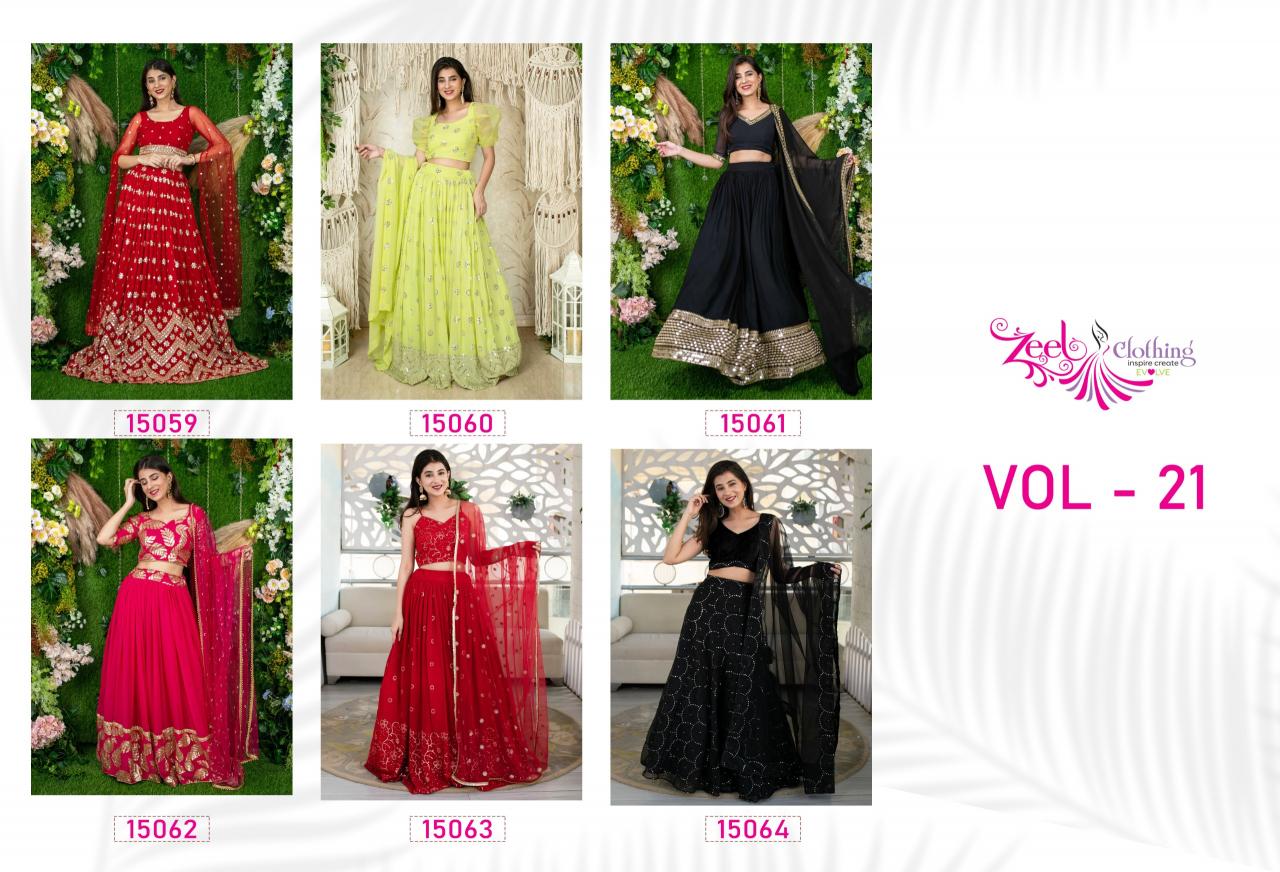 Zeel Clothing Volume 21 Catalog wholesale lehenga for girls chandni chowk