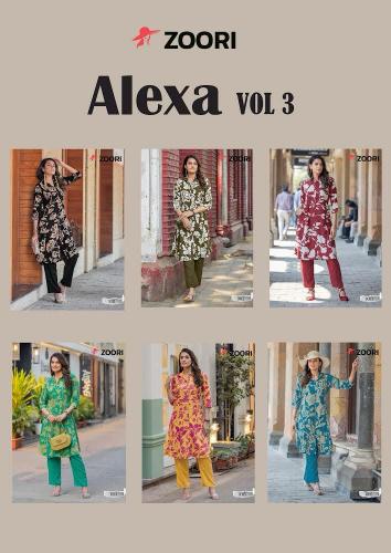Zoori Alexa Vol 3 catalog Rayon co ord set women wholesale