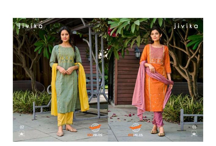 100 Miles Jivika Catalog indian fashion kurti