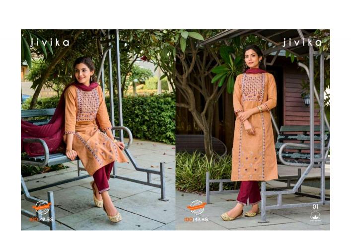 100 Miles Jivika Catalog indian fashion kurti