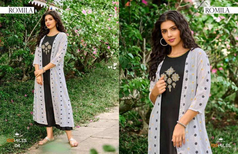 100 Miles Romila catalog jaipuri kurti manufacturer in jaipur