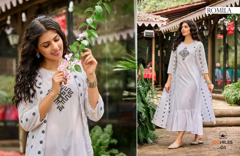 100 Miles Romila catalog jaipuri kurti manufacturer in jaipur