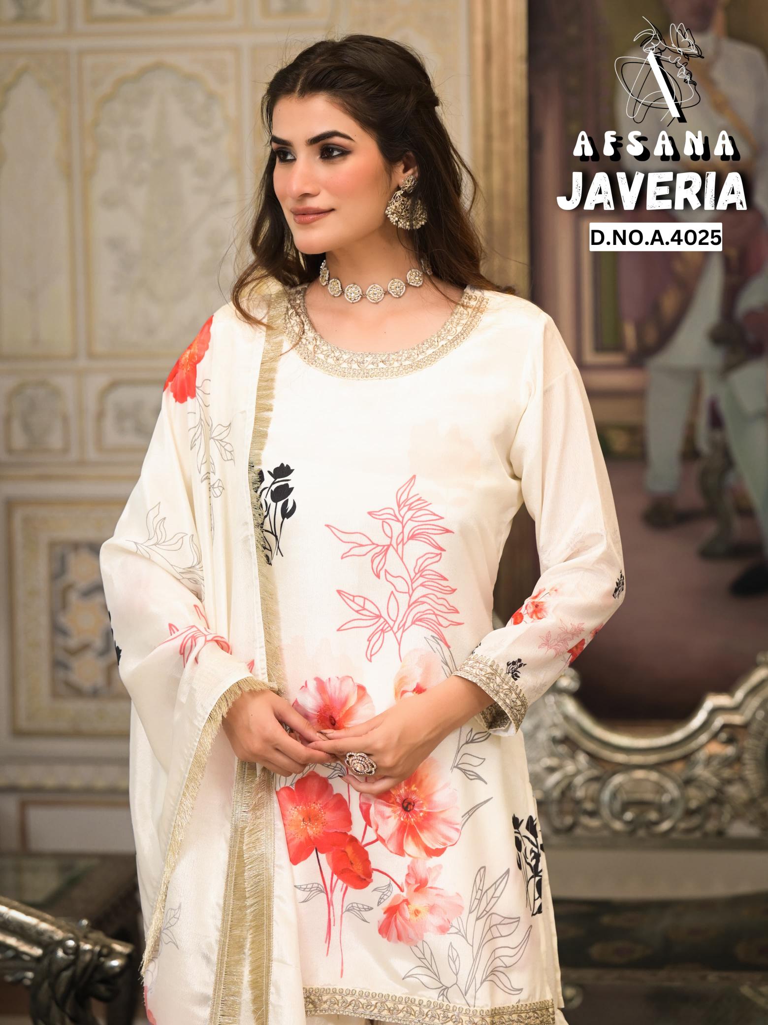 Afsana Javeria 4025 catalog pakistani sharara suit online india