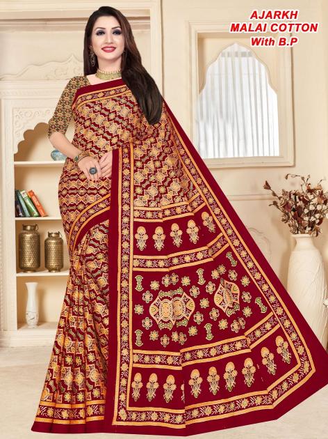 Ajrakh – Cotton Saree - Wholesale Catalog