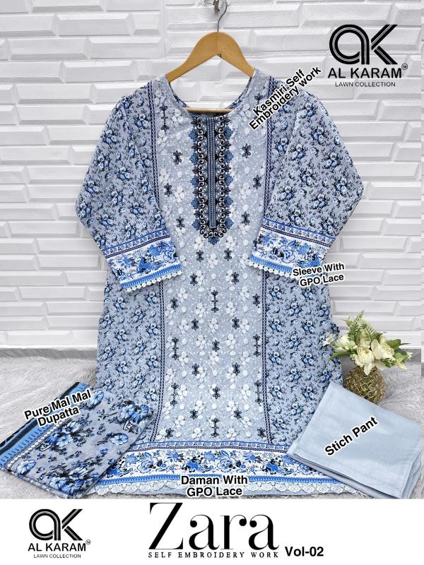 Al-Karam Zara Vol-2 – Pakistani Karachi Kurti Pant With Dupatta - Wholesale Catalog