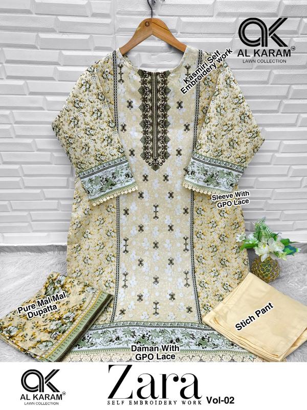 Al-Karam Zara Vol-2 – Pakistani Karachi Kurti Pant With Dupatta - Wholesale Catalog