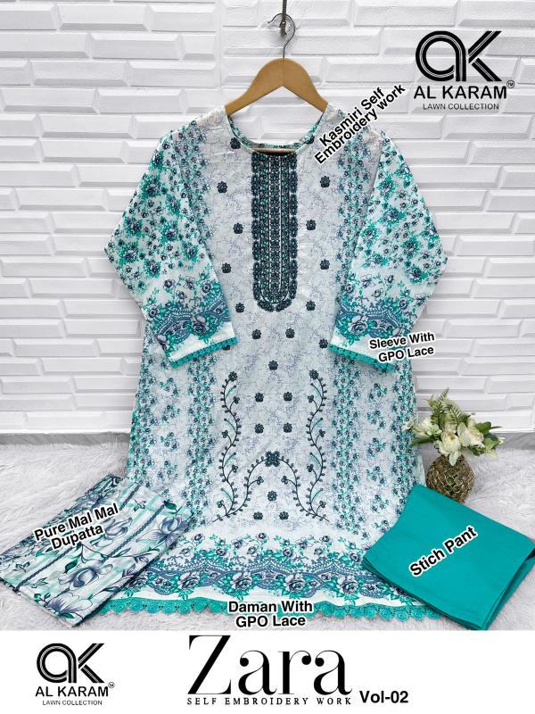 Al-Karam Zara Vol-2 – Pakistani Karachi Kurti Pant With Dupatta - Wholesale Catalog