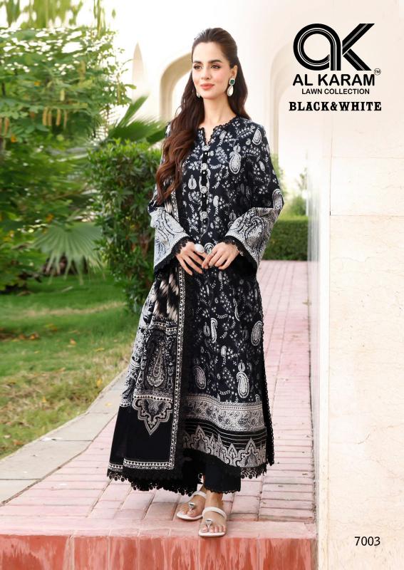Alkaram Black & White Vol-07 - Karachi Dress Material  - Wholesale Catalog