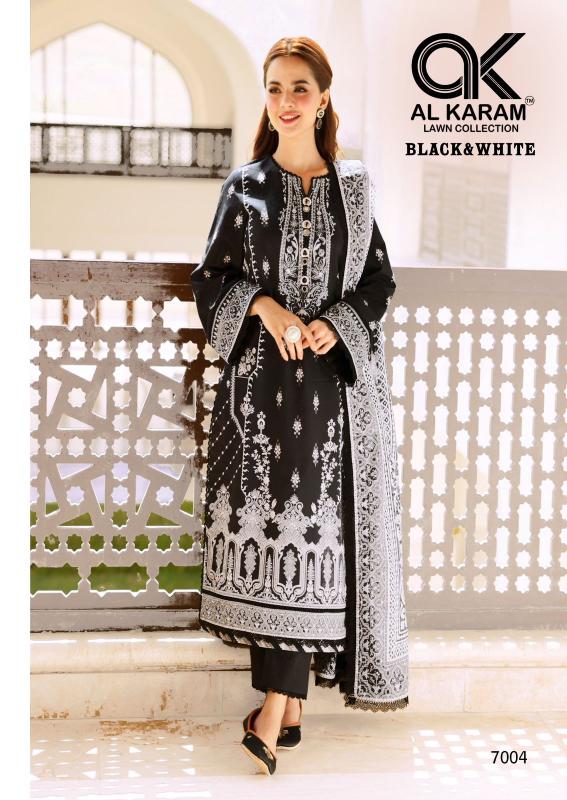 Alkaram Black & White Vol-07 - Karachi Dress Material  - Wholesale Catalog