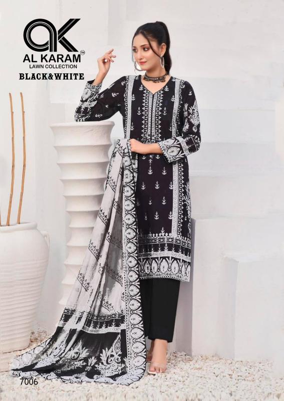 Alkaram Black & White Vol-07 - Karachi Dress Material  - Wholesale Catalog