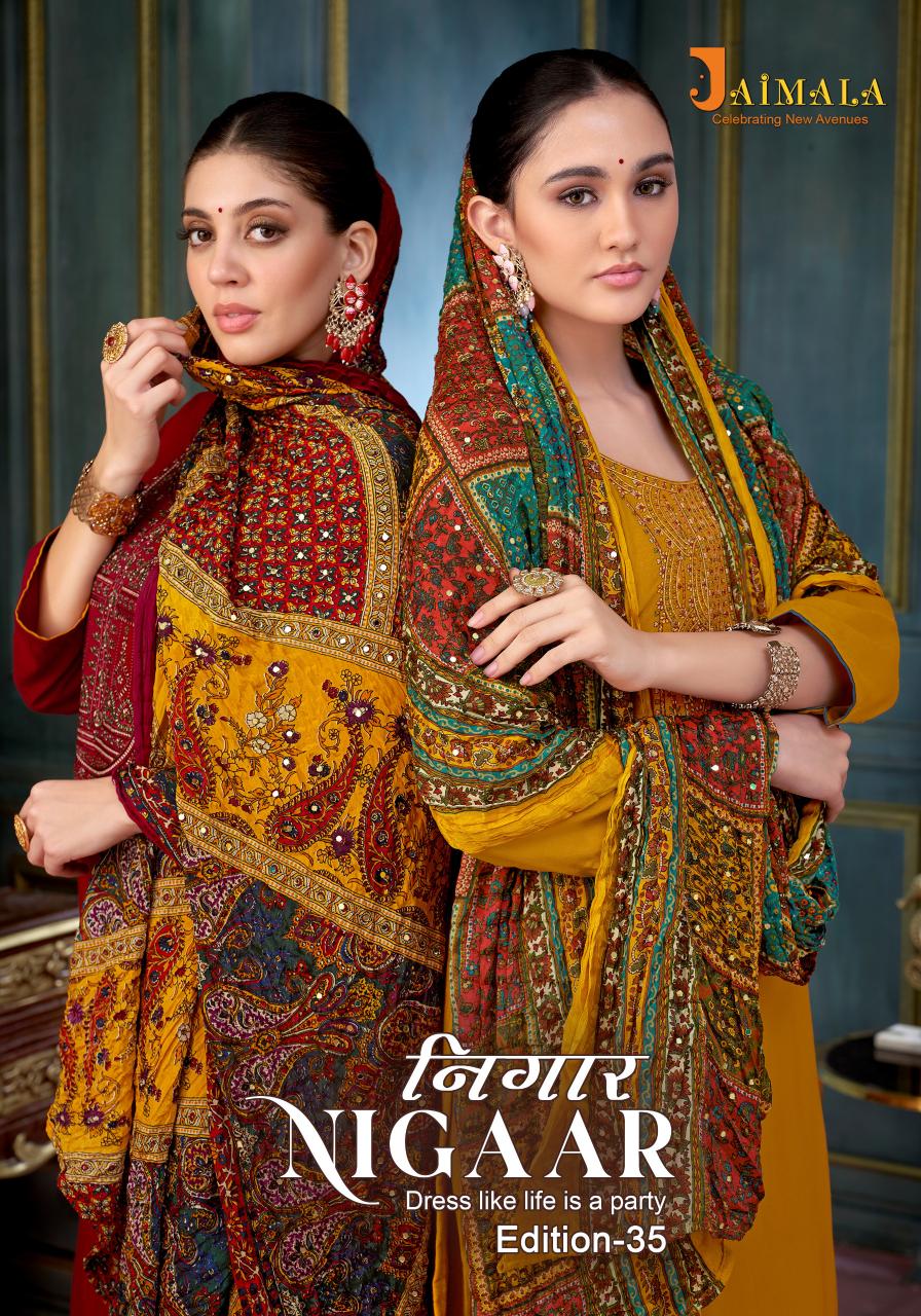 Alok Jaimala Nigaar Vol 35 Catalog wholesale ladies dress material suppliers in hyderabad