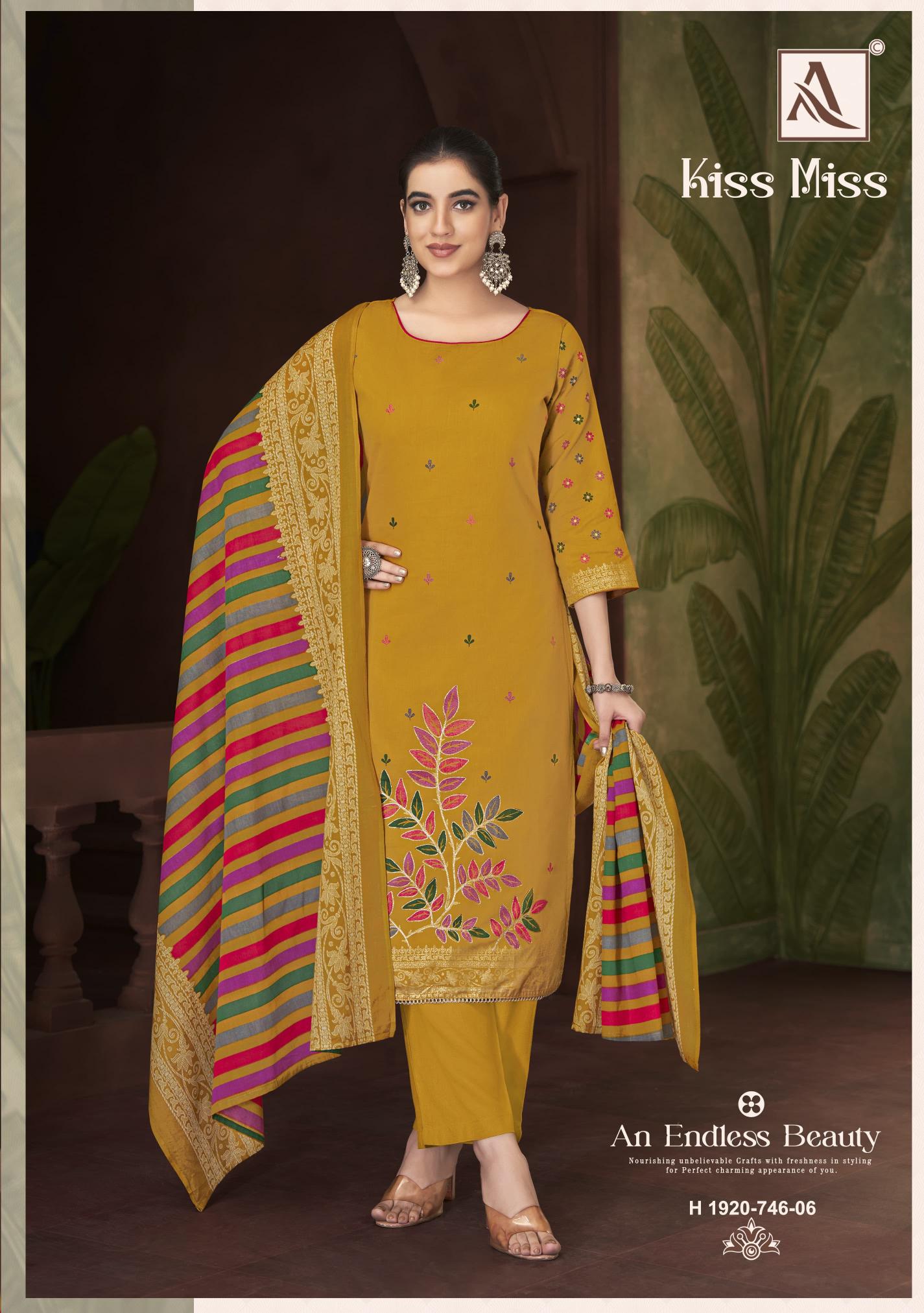 Alok Kiss Miss catalog surat dress material for sale