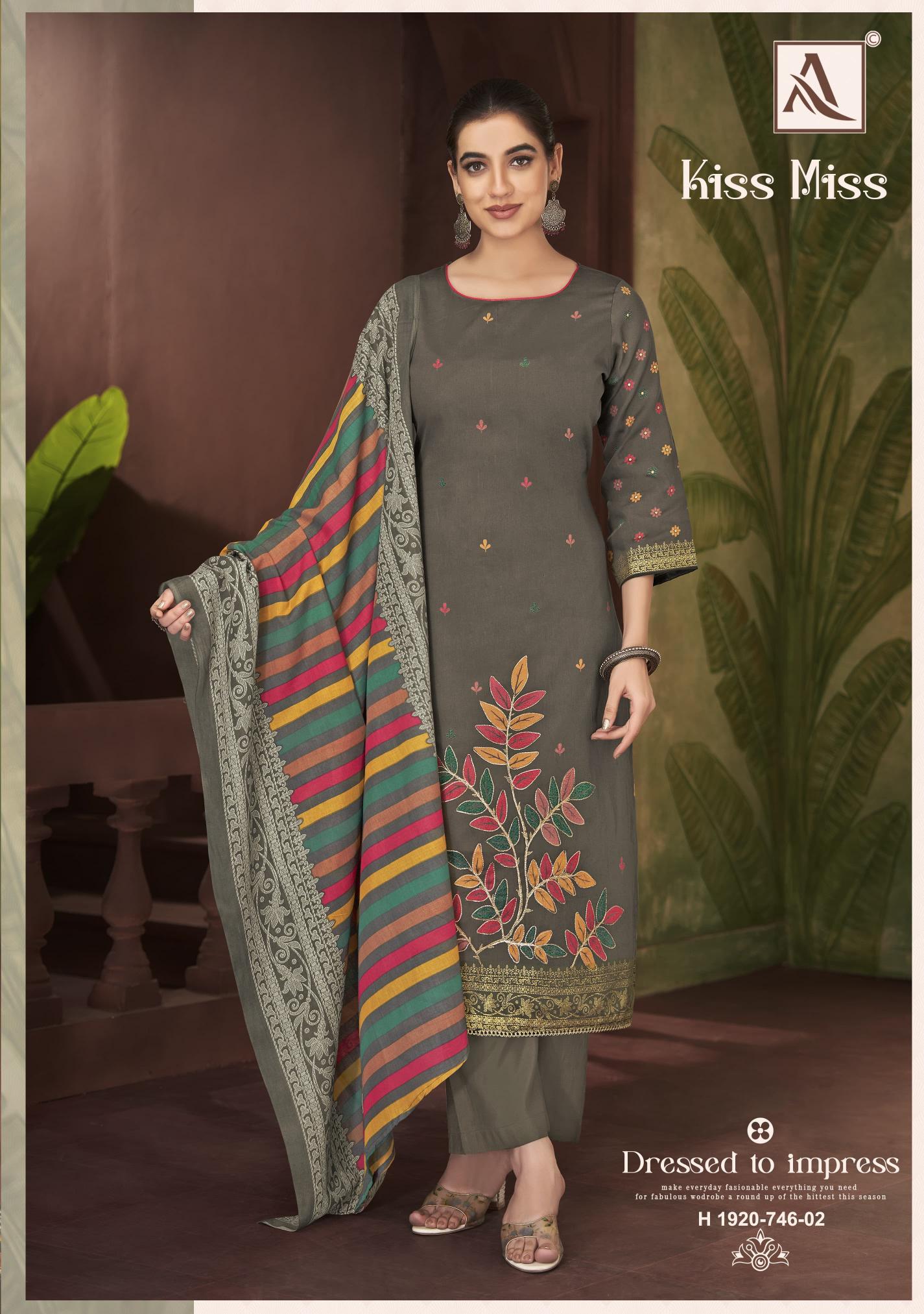 Alok Kiss Miss catalog surat dress material for sale