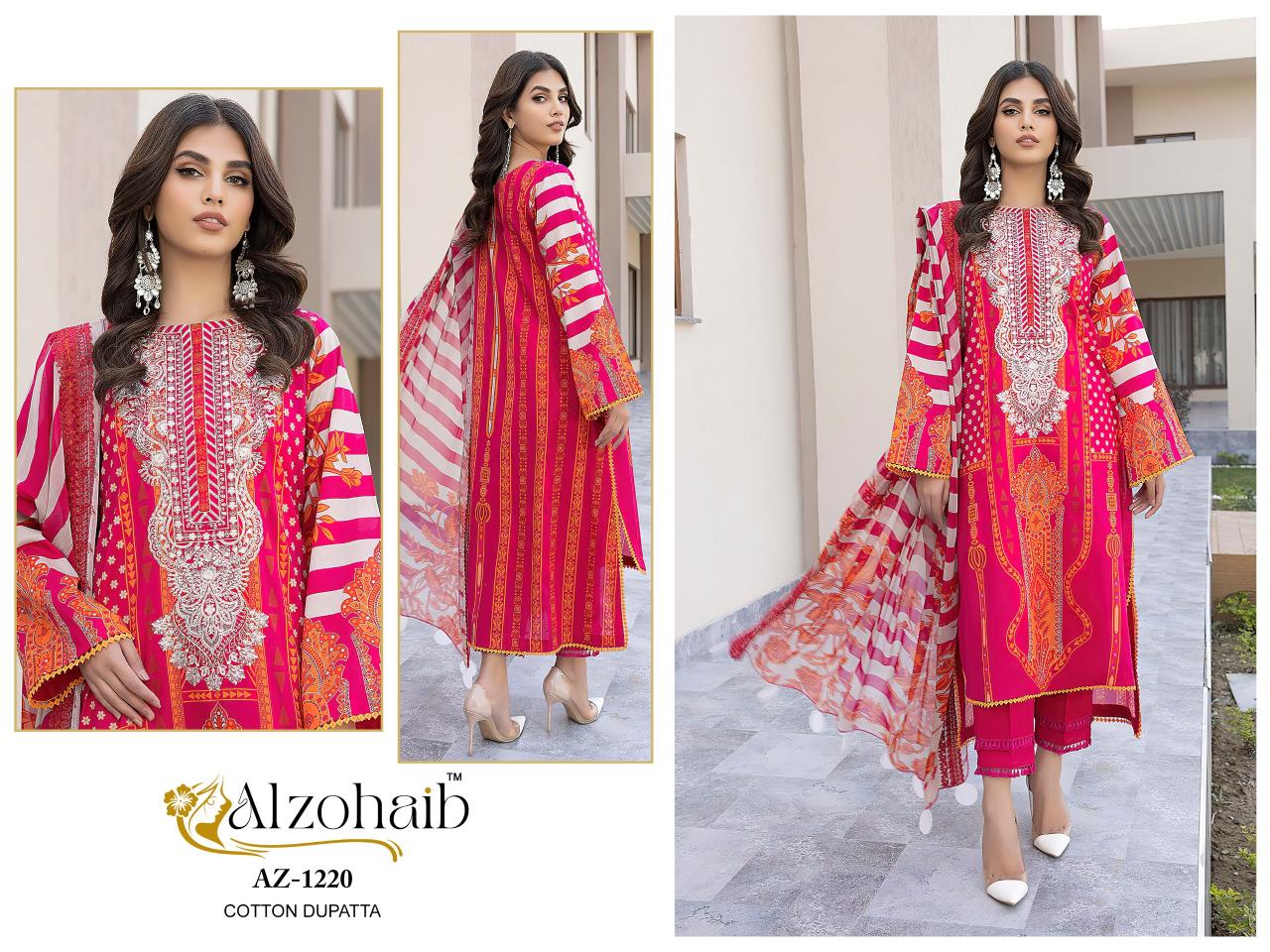 Alzohaib Az 1220 Catalog Chiffon Dupatta pakistani ethnic suits