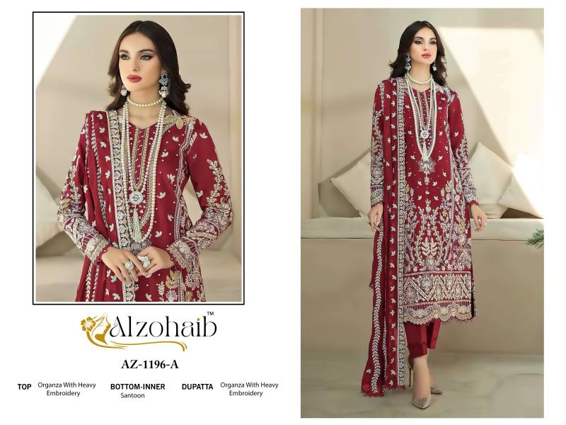 Alzohaib Az Aafa 1196 Catalog pakistani straight suit with price