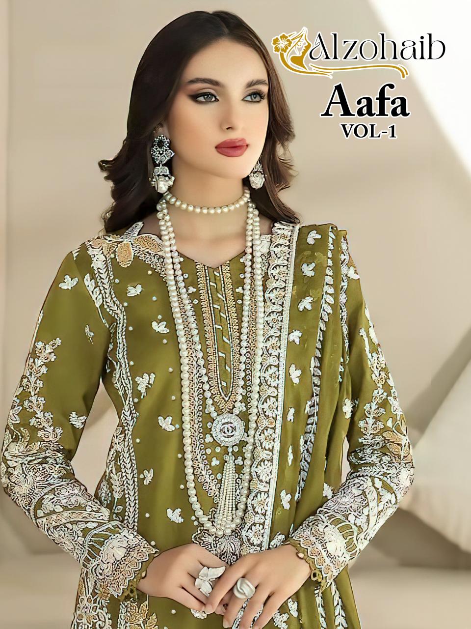 Alzohaib Az Aafa 1196 Catalog pakistani straight suit with price