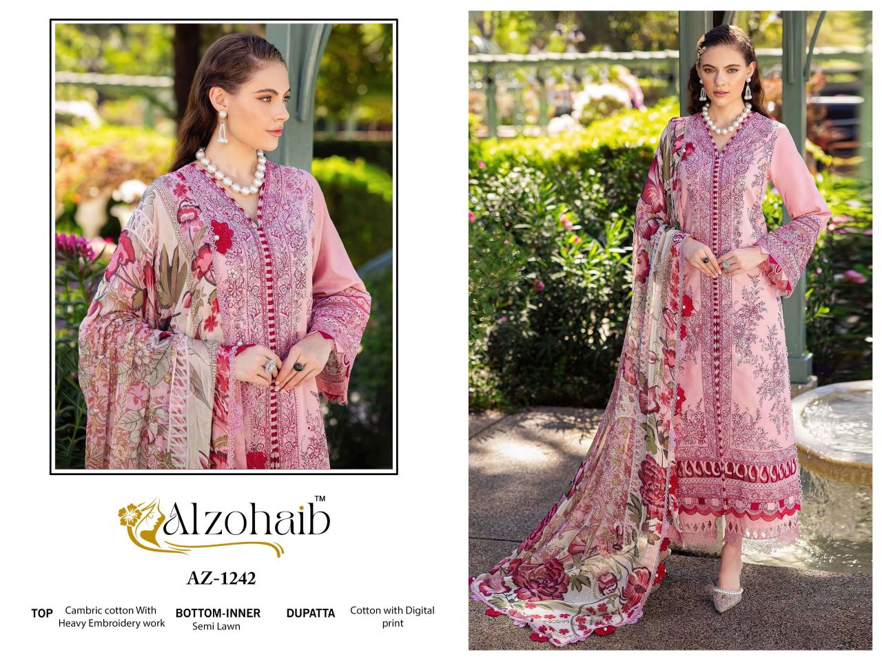 Alzohaib Az Fatima Vol 1 Catalog Chiffon Duppatta pakistani online suits in hyderabad india