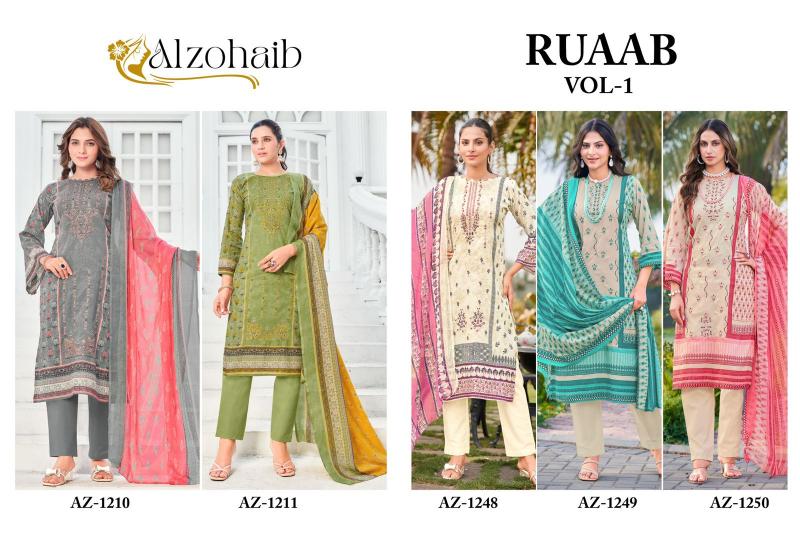 Alzohaib Az Ruaab vol 1 Catalog Chiffon Dupatta pakistani party wear suits online india