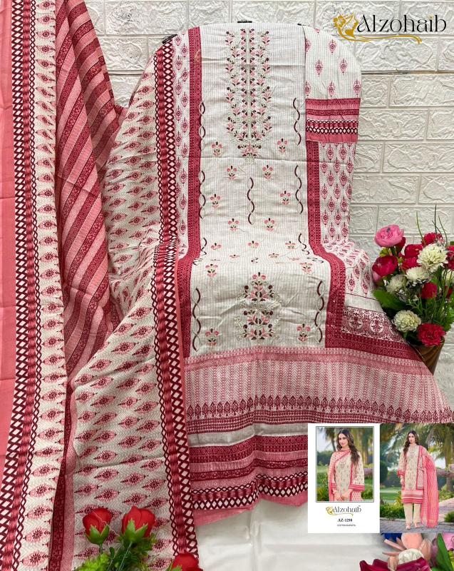 Alzohaib Az Ruaab vol 1 catalog Cotton Duppatta pakistani party wear salwar suit