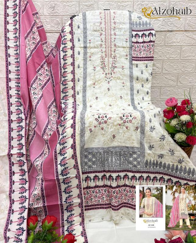 Alzohaib Az Ruaab vol 1 catalog Cotton Duppatta pakistani party wear salwar suit