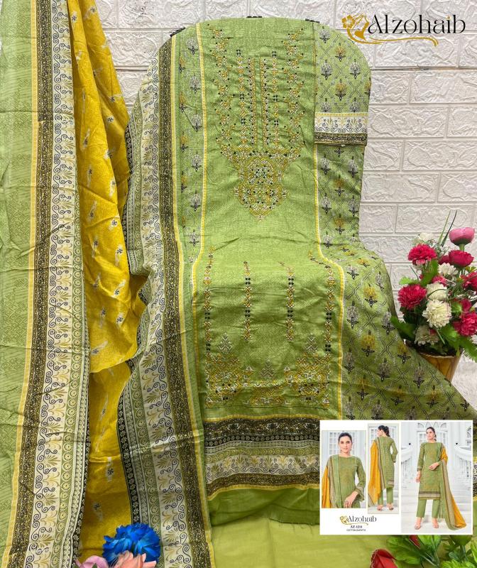 Alzohaib Az Ruaab vol 1 catalog Cotton Duppatta pakistani party wear salwar suit