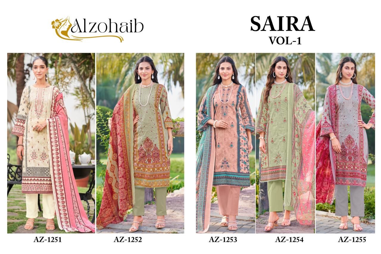 Alzohaib Az Saira vol 1 Catalog Cotton Duppatta pakistani ladies suits online shopping