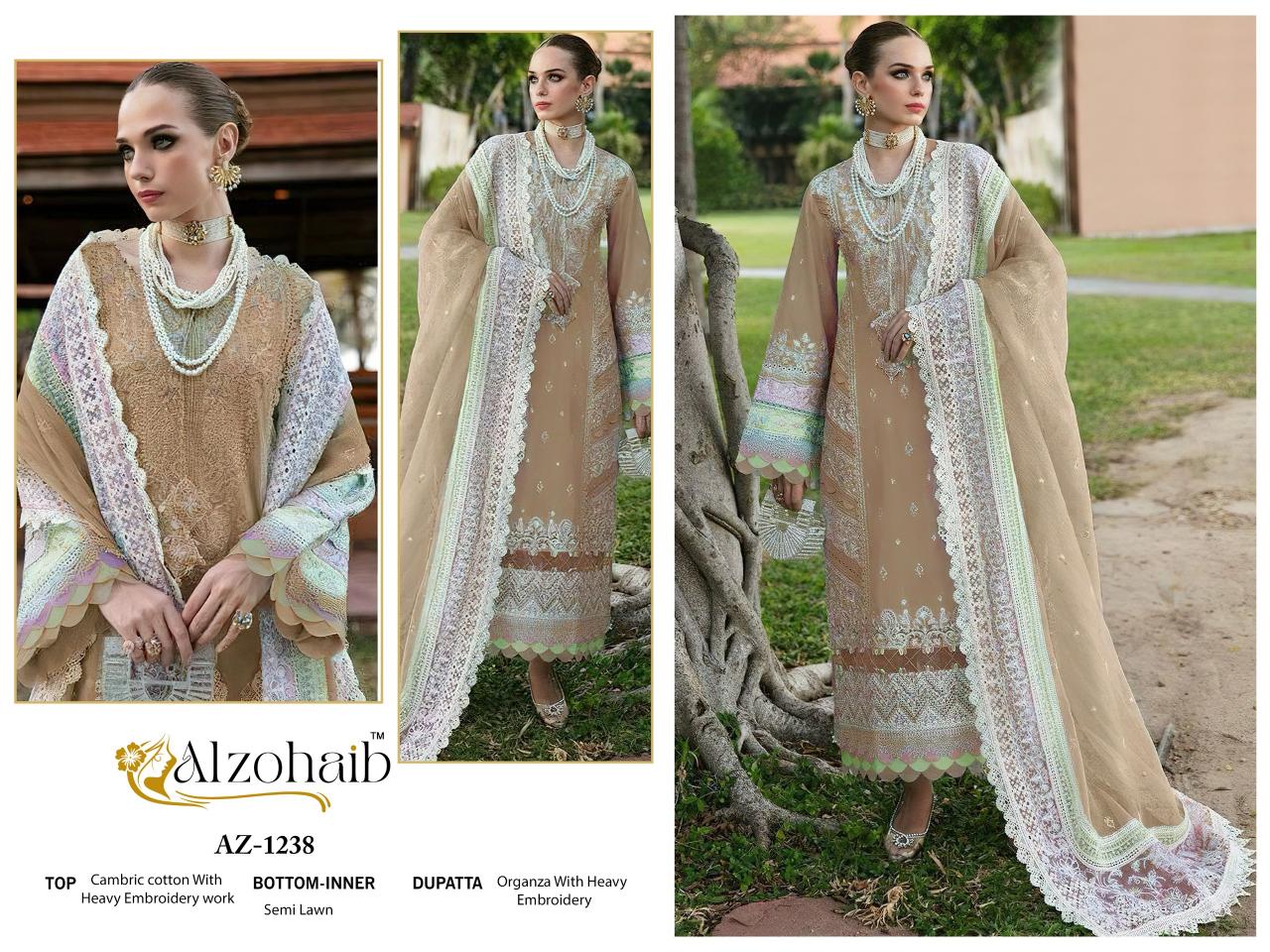 Alzohaib Az Zoya Vol 1 catalog modern designer pakistani suits