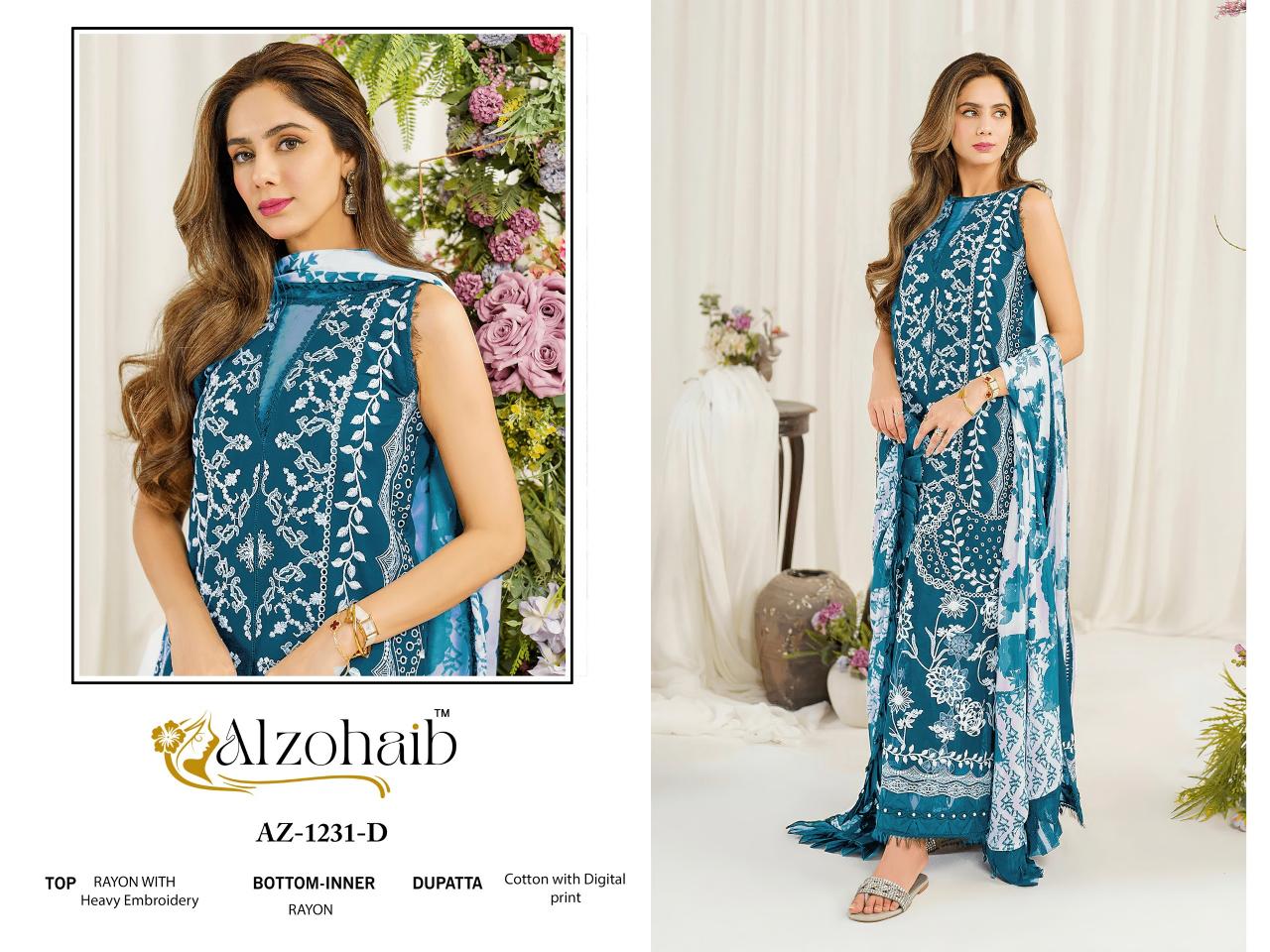 Alzohaib Ruba Vol 1 Catalog Chiffon Dupatta pakistani plazo suits online india