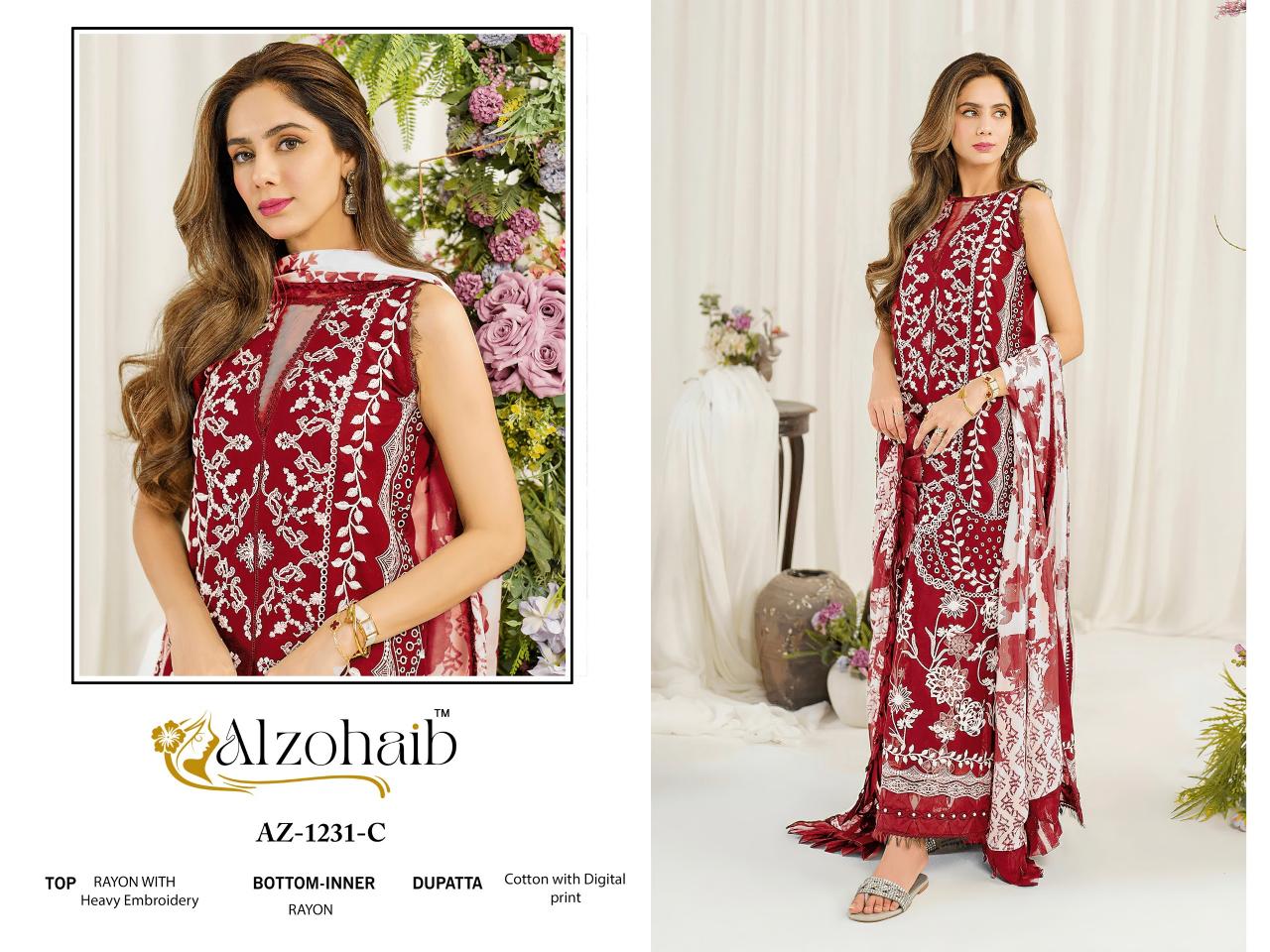 Alzohaib Ruba Vol 1 Catalog Chiffon Dupatta pakistani plazo suits online india