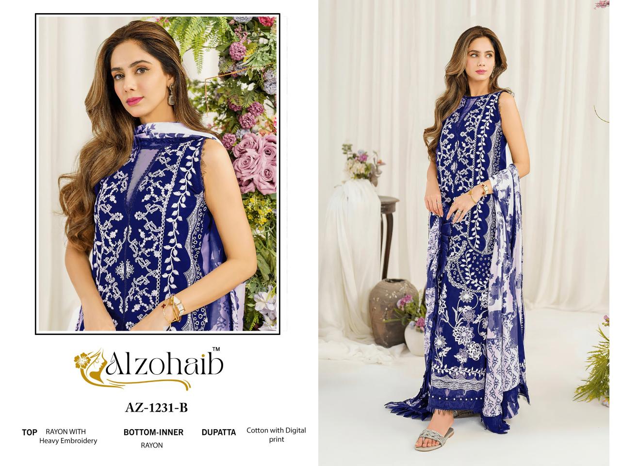 Alzohaib Ruba Vol 1 Catalog Chiffon Dupatta pakistani plazo suits online india