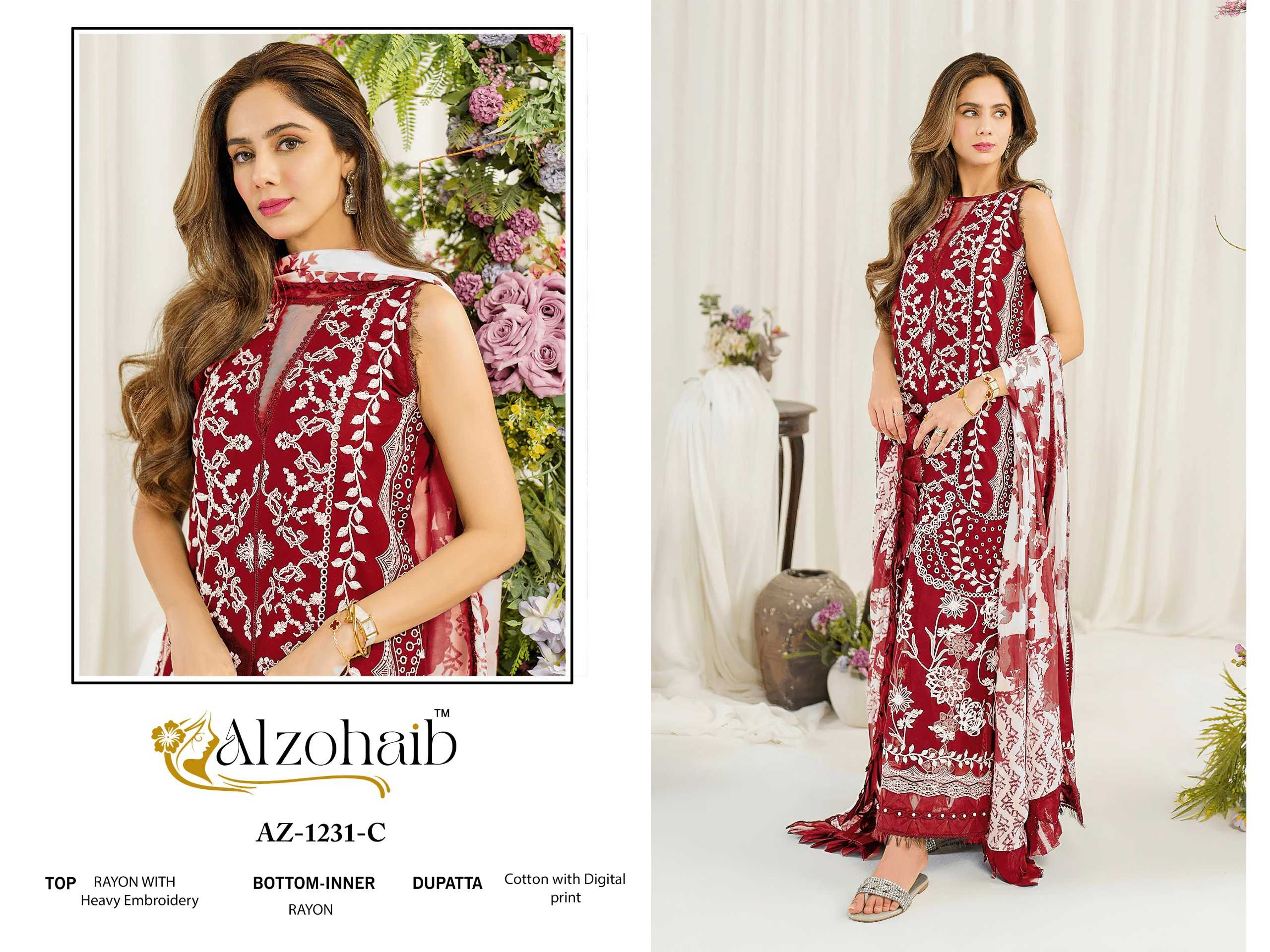 Alzohaib Ruba Vol 1 Catalog Cotton Dupatta pakistani palazzo salwar suits