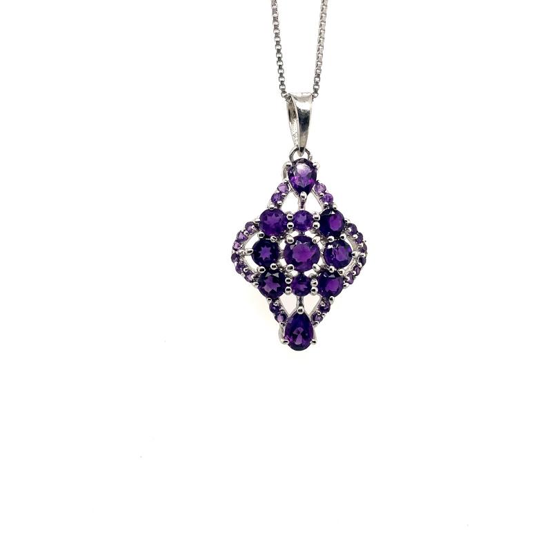 Amethyst Pendant in 925 Sterling Silver KSP 13286 silver jewellery images