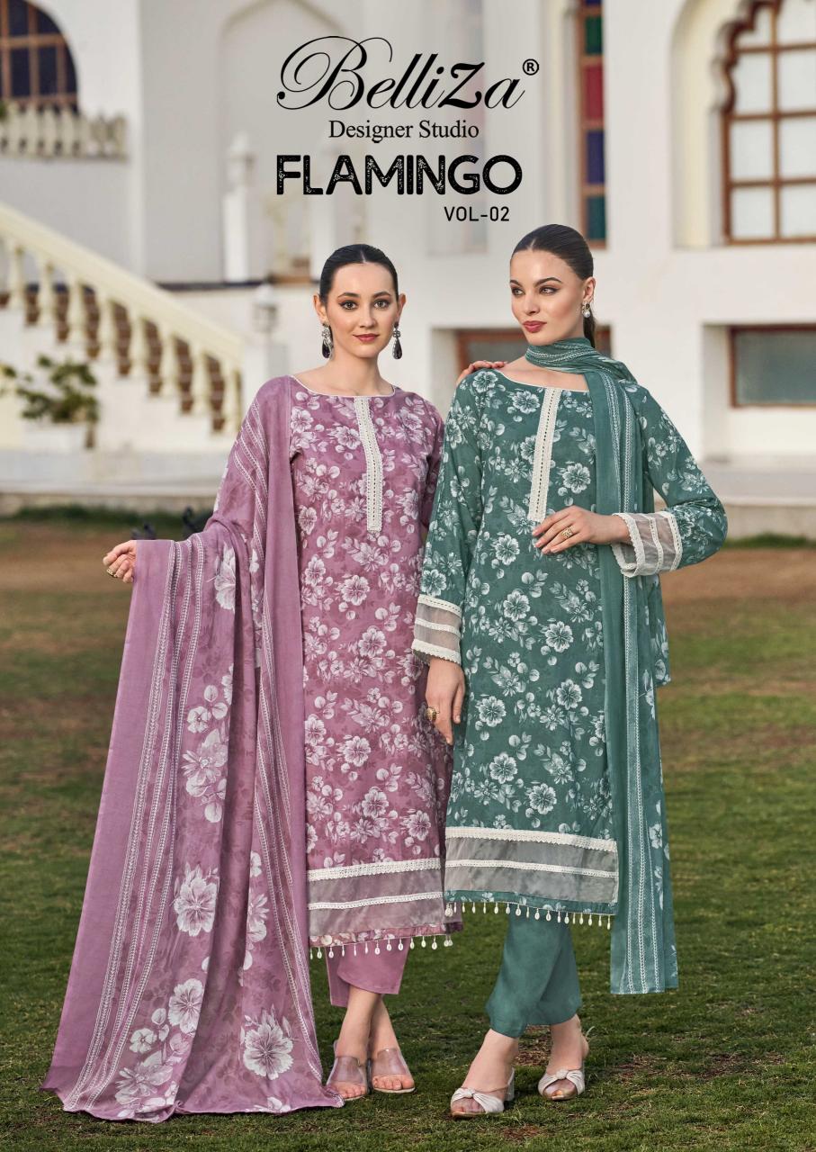 Belliza Flamingo Vol 2 Catalog cotton dress material wholesale market in surat