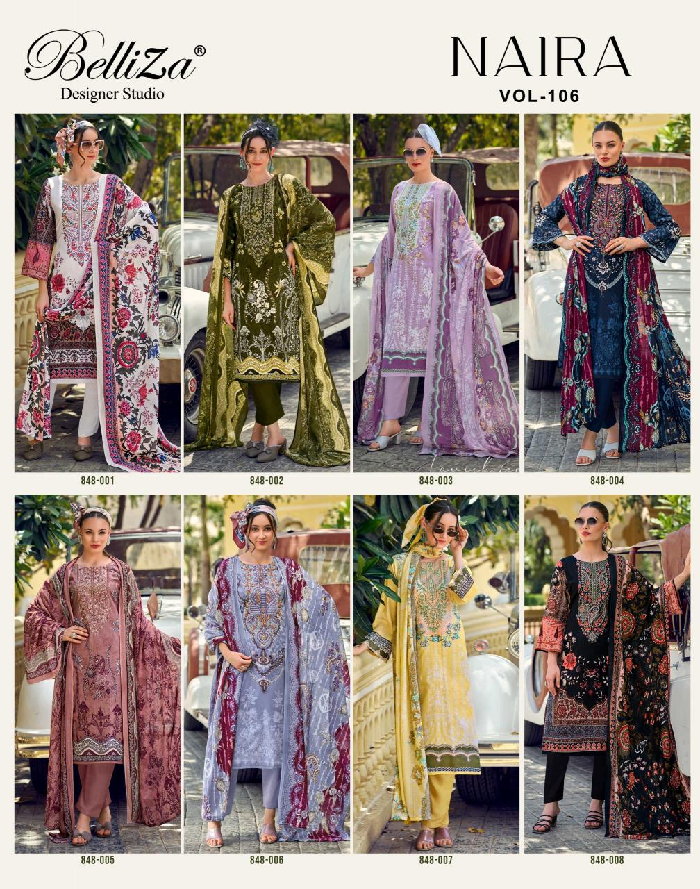 Belliza Naira Vol 106 catalog cotton dress material manufacturer in surat