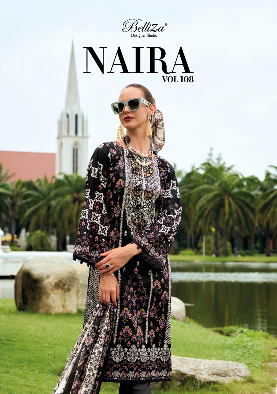 Belliza Naira Vol 108 catalog cotton dress material wholesale market in surat