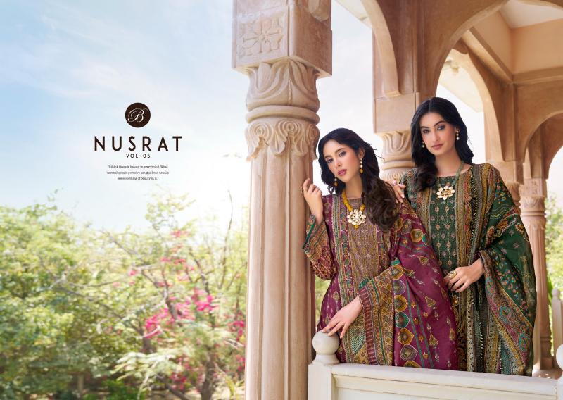 Belliza Nusrat Vol 5 catalog fancy dress material wholesale in mumbai
