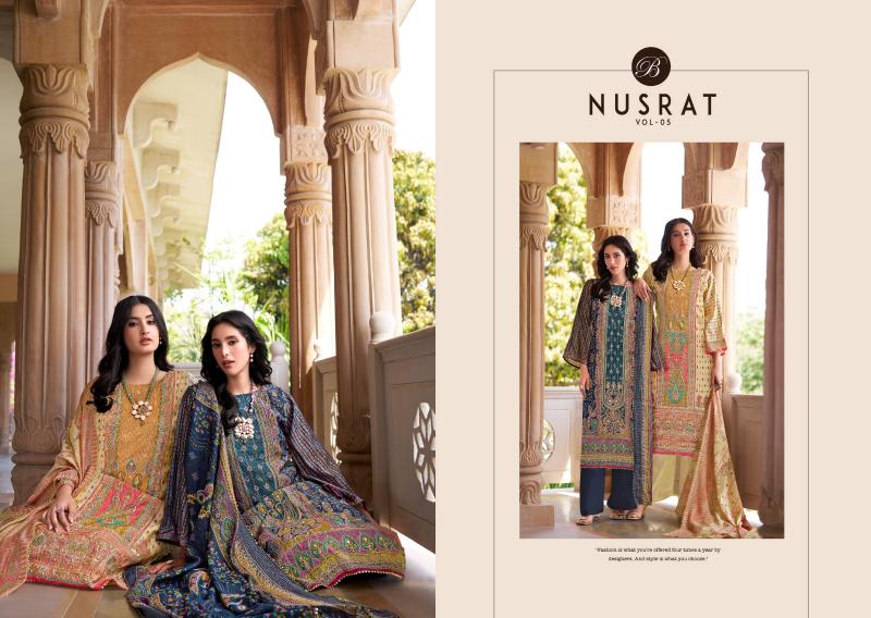 Belliza Nusrat Vol 5 catalog fancy dress material wholesale in mumbai