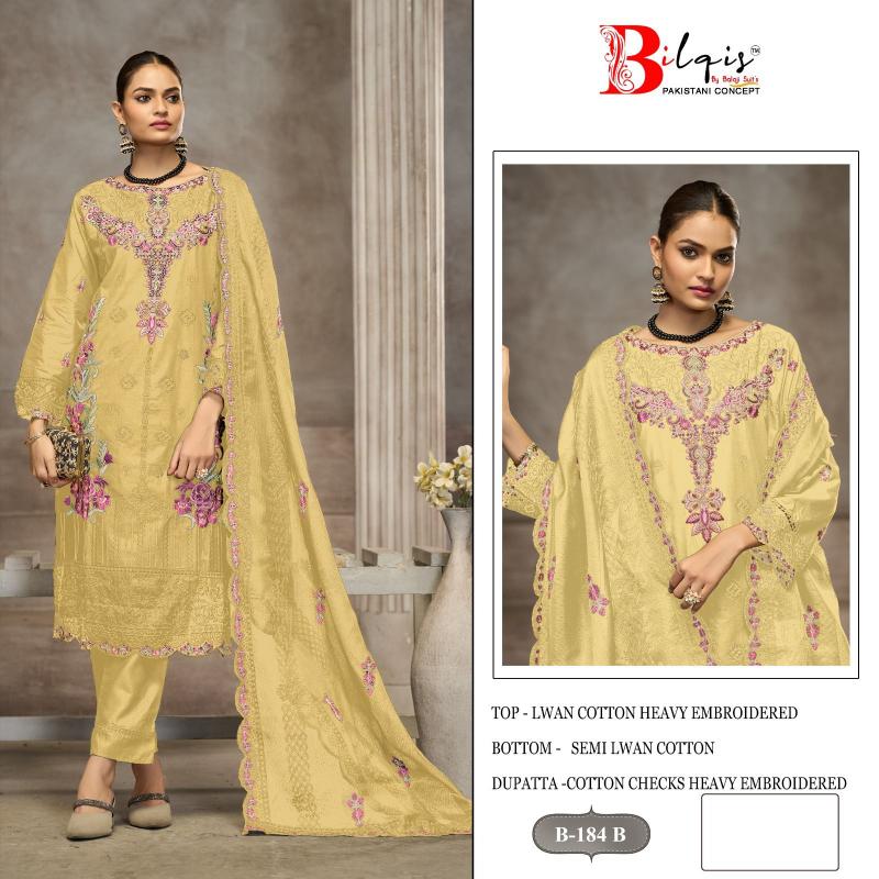 Bilqis B 184 A TO D Catalog pakistani collection suits